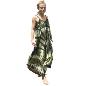 The Makana Shop Hawaiian Batik Tie Dye Adjustable Harem Jumpsuit One Size